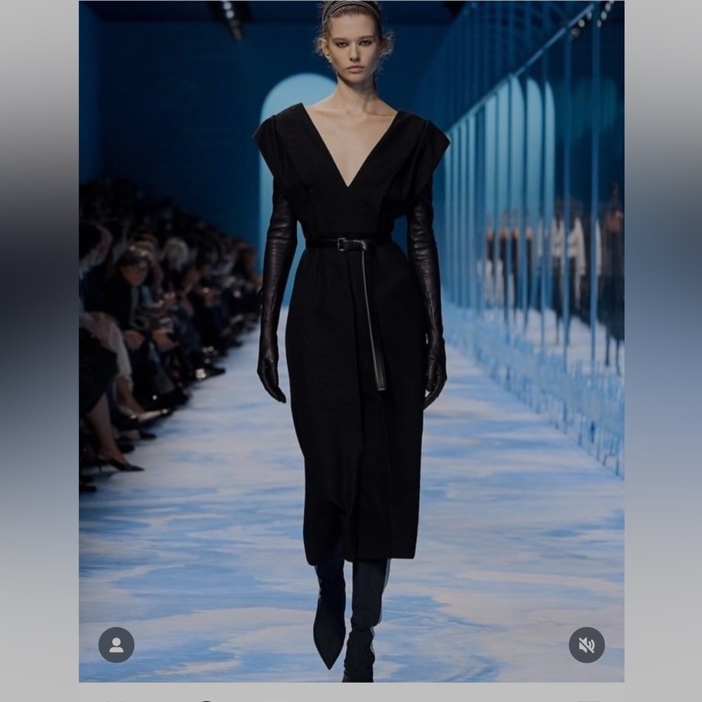 Dior Wool Crepe Belted Wrap Dress